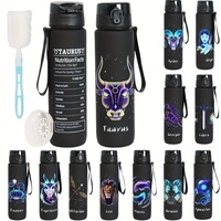 Grote capaciteit 1000ml direct drinkbare herbruikbare plastic waterfles met thee-infuser, lekvrij, UV-print, sterrenbeelddesign