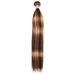 Extensiones de Cabello Humano Liso P4/27, 30-32 Pulgadas, para Mujeres <span class=keywords><strong>Negras</strong></span>, Paquetes de Cabello Liso Brasileño de Color Marrón - Product Image 3
