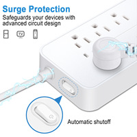 Multiprise 8 prises avec cordon d'extension de 3,9 pieds, protection contre les surtensions, protection contre les surcharges, prise américaine pour la maison et le bureau
