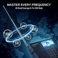 Récepteur radio à ondes courtes Raddy MLite-880 SDR avec bande aéronautique, batterie 5000 mAh, modes SSB, LSB, USB, CW, réduction de bruit DSP