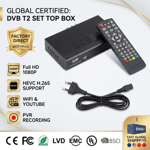 Récepteur <span class=keywords><strong>TV</strong></span> numérique DVB-T2 OEM 1080P HD MPEG4 avec 512 Mo de RAM et WiFi 802.11n, décodeur DVB T2 - Product Image 1