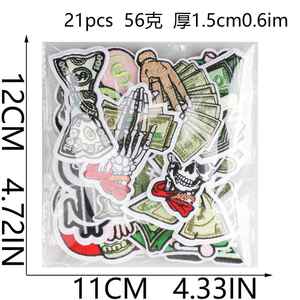 Patch brodé créatif thermocollant motif dollar, crâne, billet de banque, ballon pour décoration DIY - Product Image 3