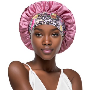 Mode maquillage cheveux Satin <span class=keywords><strong>Bonnet</strong></span> sommeil douche chapeau large bande élastique <span class=keywords><strong>nuit</strong></span> sommeil Bonnets - Product Image 1