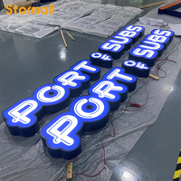 Effets d'éclairage pour panneaux LED, lettres 3D en relief avec signalétique professionnelle personnalisée pour la publicité commerciale en extérieur