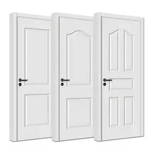 Wood white primer door filled with honeycomb paper Slab doors