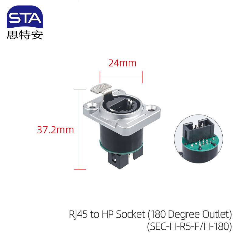 RJ45 a Conector HP (Salida de 180 Grados)