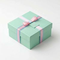 Caja de Regalo Rígida con Diseño Floral Impreso Personalizado, con Lazo de Cinta de Seda, Caja de Embalaje de Cartón de Lujo para Regalos de Boda y Cosméticos