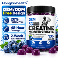 Bonbons gélifiés à la créatine monohydrate sans sucre et végétaliens avec vitamine B12 et L-Taurine pour adultes, 4 doses de bonbons gélifiés