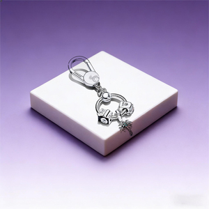 Llavero con Dijes de Plata 925 y Circonitas, Estilo Femenino, para Niños, Regalo DIY para Amigos y Familiares - Product Image 4