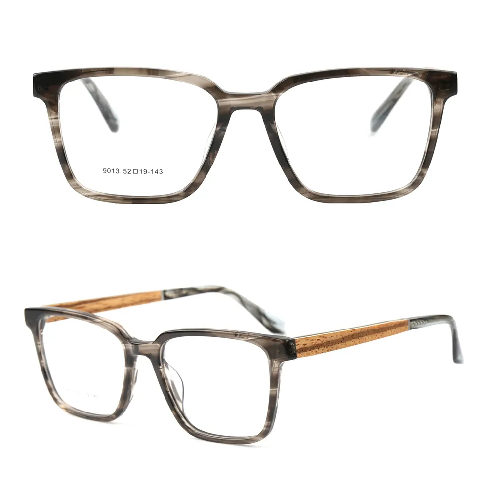 9013 hochwertige Designer optische Acetat Brillen Holz Brillen gestelle