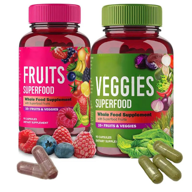 OEM Private Label Vitamins and Minerals Supports Energy Levels and Immune Health Fruits and vegetable Supplement Capsules