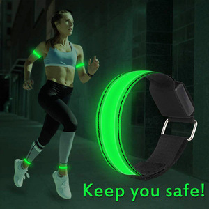 Bracelet lumineux personnalisé rechargeable réfléchissant pour la course à pied en nylon Bracelet lumineux LED pour le bras - Product Image 4