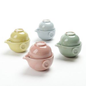 <b>Ceramic</b> Quick <b>Cup</b> Tea Set One Pot Two <b>Cups</b> Portable Travel Office Use - Product Image 1