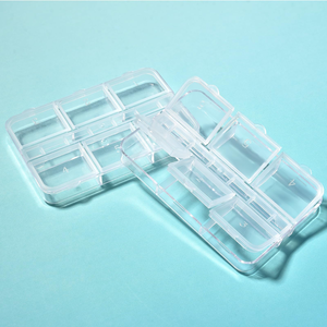 7.5*5*1CM <b>Plastic</b> Rectangle Storage <b>Box</b> with clear Lid 6 Grids Portable Medicine Mini <b>Box</b> PP Divided Organized <b>Box</b> - Product Image 1