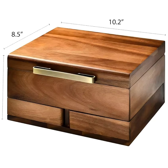 Custom Logo Wooden Storage Box for Watches American Style Durable Wood Construction Easy Clean Polished Finish Rectangle Shape