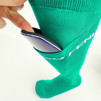 Chaussettes de football professionnelles pour jeunes avec protège-tibias renforcé Position du logo du bas du talon/orteil