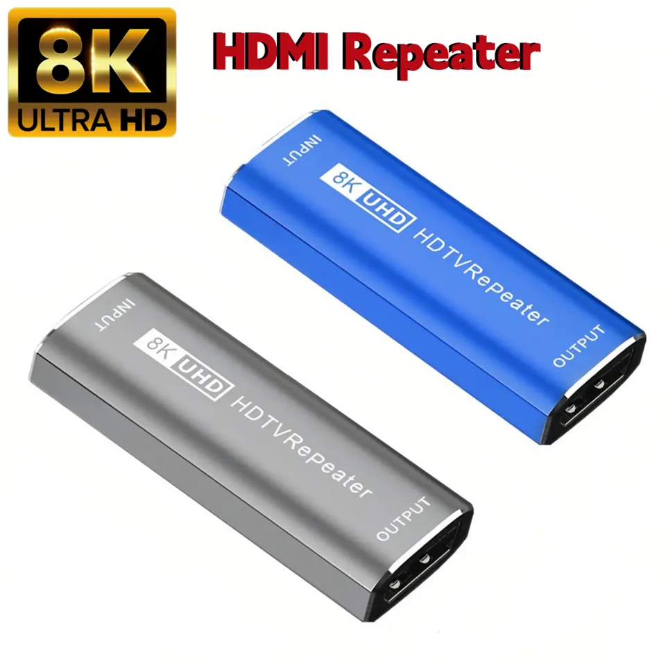 8K hdmi एक्सपेंडर एम्पलीफायर 8K @ 60hz uhd 4k hdmi revater hdmi 2.1 सिग्नल बूस्टर एडाप्टर महिला एडाप्टर के लिए 25 मीटर महिला एडाप्टर