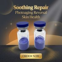 Poudre lyophilisée de cuivre GHK-Cu à 99 %, qualité haute pureté, pour matières premières cosmétiques, soins de la peau sûrs grâce à la technologie sous vide