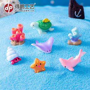 ของตกแต่งเรซิ่นรูปสัตว์ทะเลสไตล์การ์ตูน สำหรับตกแต่งตู้ปลา ชุดของตกแต่งใต้ทะเล - Product Image 3