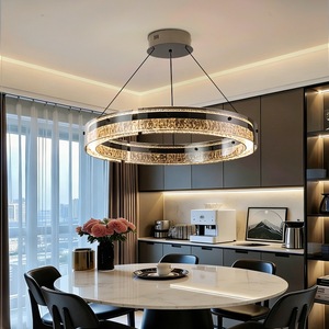 Lámpara Colgante LED de Color Negro con Anillo Redondo para Sala de Estar de Estilo Nórdico Moderno - Product Image 3
