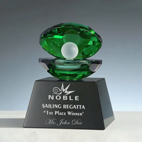 Noble fabricant créatif bleu cristal coquillage personnalisé gravé Logo personnalisé réalisation cadeau trophée prix artisanat à la main