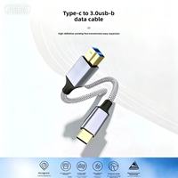 Kabel Data Kecepatan Tinggi Type-C 3.0 dengan Konektor USB Type-C ke USB 3.0 Konduktor Tembaga untuk Printer & Hard Disk (Paduan Aluminium)