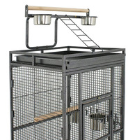 61 pouces 2 en 1 grand plan de jeu perroquet chinchilla Finch Cage ara Conure Cockatiel cacatoès maison pour animaux de compagnie support roulant cage à oiseaux en fer