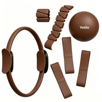 Kit de Gimnasio Portátil Personalizado, Pelota de Yoga, Anillo de Pilates, Pesas de Tobillo de Silicona, Banda de Resistencia para Estiramiento, Set de Pilates