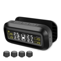 Monitor de Presión de Neumáticos TPMS Universal para Automóvil, Inalámbrico, con Pantalla LCD Solar, Externo, de Emparejamiento Rápido, Sin Programación, con Alarma en Tiempo Real