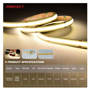 US Hot Sale Single Color 2700K/3000K/4500K/6500K COB LED Strip 24V 130LM/W Efficiency No Spot for Bedroom Ceiling <b>Lighting</b> - Product Image 5