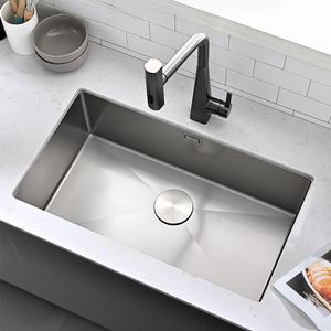 Évier de cuisine en acier inoxydable SUS304 épaissi de haute qualité, durable, grand bac unique à encastrer sous le plan - Product Image 1