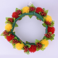 Litthing — bandeau Double Lehua en plastique, 64CM, 3 couleurs, pour fête de danse hawaïenne, fourniture de couvre-chef, ch03352b