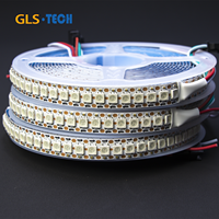 WS2812B Strip LED yang Dapat Diatur Alamatnya 144LEDs/m - 5V SMD5050 Lampu Piksel RGB, Warna Impian Kepadatan Tinggi untuk Lampu Latar TV Gaming DIY (5m)
