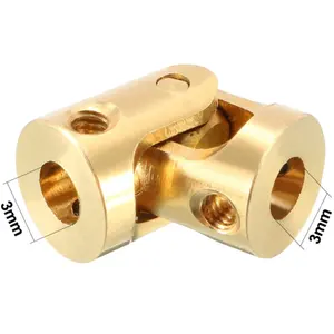 CNC service Brass Universal Joint Coupler Steering Gear Joint Shaft Coupling 3mm to 3mm U Joint