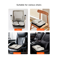 Coussin de siège ergonomique portable OEM ODM en mousse à mémoire de forme tissée antidérapante pour le coccyx, idéal pour fauteuil roulant, voiture et bureau