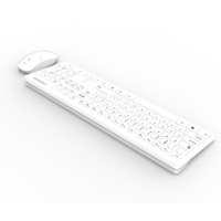 Penawaran Terbaik Set Keyboard dan Mouse Nirkabel Mini Putih Ukuran Penuh OAK920 dengan 3 Tombol Tahan Air Desain Ergonomis untuk Belajar di Rumah.