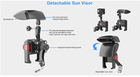 Soporte para Teléfono de Bicicleta, Soporte para Manillar de Motocicleta, Abrazadera de ABS, Soporte Giratorio Antichoque Universal