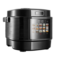 Autocuiseur Électrique Multifonctionnel en Acier Inoxydable 5L avec Affichage Numérique, Cuiseur à Riz Automatique et Cuiseur Vapeur, avec Tasse Mesureuse, pour Usage Domestique et Hôtelier