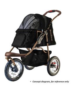 बिल्लियों और कुत्तों के लिए प्रीमियम डिचेबल पालतू रोलर, मध्यम कुत्तों के लिए फोल्डेबल <span class=keywords><strong>3</strong></span> व्हील डॉग स्ट्रेलर, पोर्टेबल पालतू ट्रोल - Product Image 2