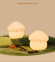 Lampe de chevet pour enfants en forme de champignon mignon en silicone souple, avec commande tactile, rechargeable, lumière chaude, décoration de chambre d'enfant