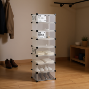 กล่องเก็บของทรงลูกบาศก์ใส ขนาด 17.3 x 12.6 x 68.5 นิ้ว วัสดุ PP วางซ้อนกันได้ ใช้จัดระเบียบรองเท้าและตู้เสื้อผ้า - Product Image 2