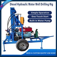 Foreuse mobile diesel sur remorque pour puits d'eau, machine de forage hydraulique facile à utiliser pour l'approvisionnement en eau des villages