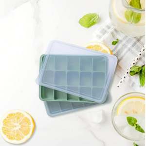 Dropshipping Shopify Ice Cube Bandejas Juego de 2 Easy Release 15 Moldes flexibles de silicona para cubitos de hielo - Product Image 3