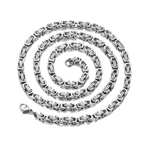 Colliers en chaîne de roi en acier inoxydable plaqué argent de 4 mm, 5 mm, 6 mm, 8 mm, chaîne à maillons pour hommes, bijoux cadeau - Product Image 5