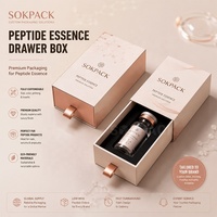 Caja de Cartón Ecológica Personalizada con Cajón Deslizable Rígido para Esencia de Péptidos, con Inserto para Vial, para Suero, Ampolla, Cuidado de la Piel, Regalo