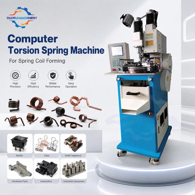 Automatic CNC Metal Wire Coiling System for Double Torsion and Extension Spring Making Computerized Torsion Spring Machine