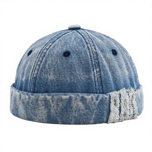 Gorro de Mezclilla con Estampado Tie-Dye Retro de Buena Calidad, con Flecos y Borde Deshilachado, Estilo Casual, Transpirable, para Uso Diario - Product Image 6