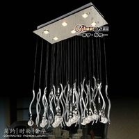 MEEROSEE Rectangle Éclairage Moderne K9 Cristal LED Plafonnier Chandler Plafonnier Lustre