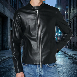 Veste d'hiver pour homme en cuir écologique respirant et imperméable, couleur unie, décontractée, avec doublure en polyester, fermeture éclair et capuche - Product Image 3
