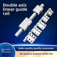 Rail de guidage linéaire externe à double axe LGD16, curseur à 4/6 roues LGB16 avec bloc de verrouillage, guide de mouvement linéaire à longueur personnalisée pour CNC